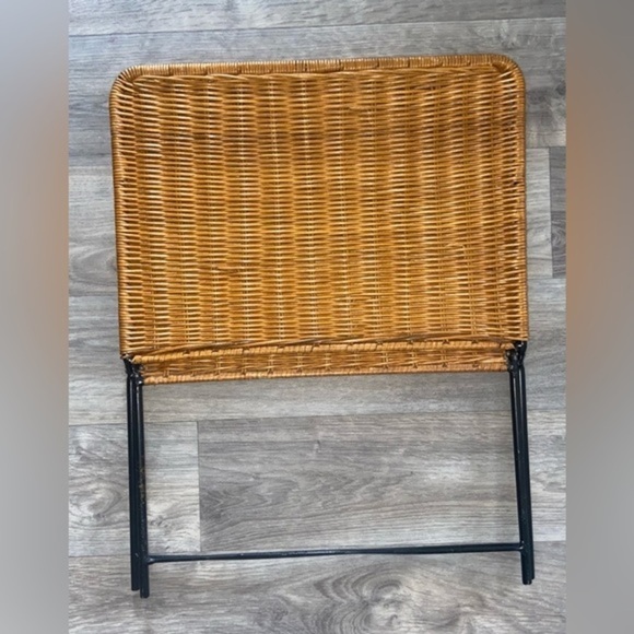 3/75$ Vintage foldable Wicker black metal fire place log holder magazine holder - Picture 16 of 16